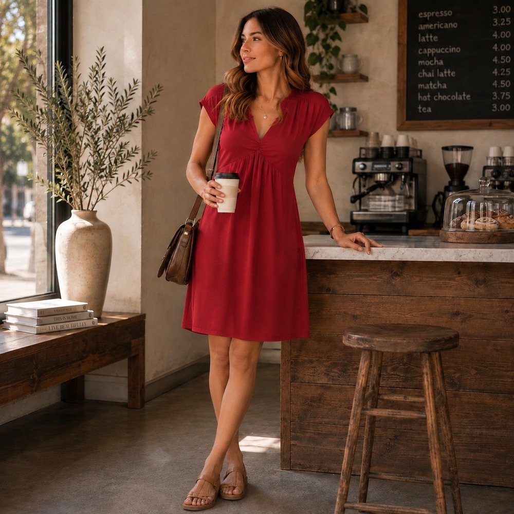 MADEWELL Women's Fit & Flare Dress 4 High Low Ruched 100% Silk E1518